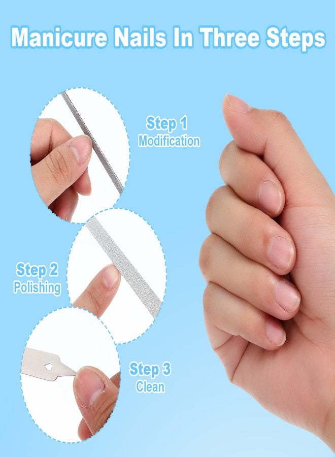 Bremorou 4 Pcs Diamond Deb Nail File Metal Nail File with Sharp Pointed Tip, Stainless Steel Nail Filer Metal Nail Files for Natural Nails Double Sided Manicure Pedicure Toenails Tools for Salon Home (Small) - Image 5